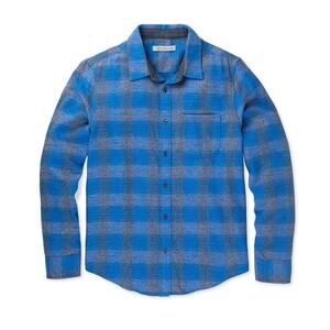 Outerknown JASPE TRANSITIONAL FLANNELCerulean Rockypoint Plaid Sz M $138